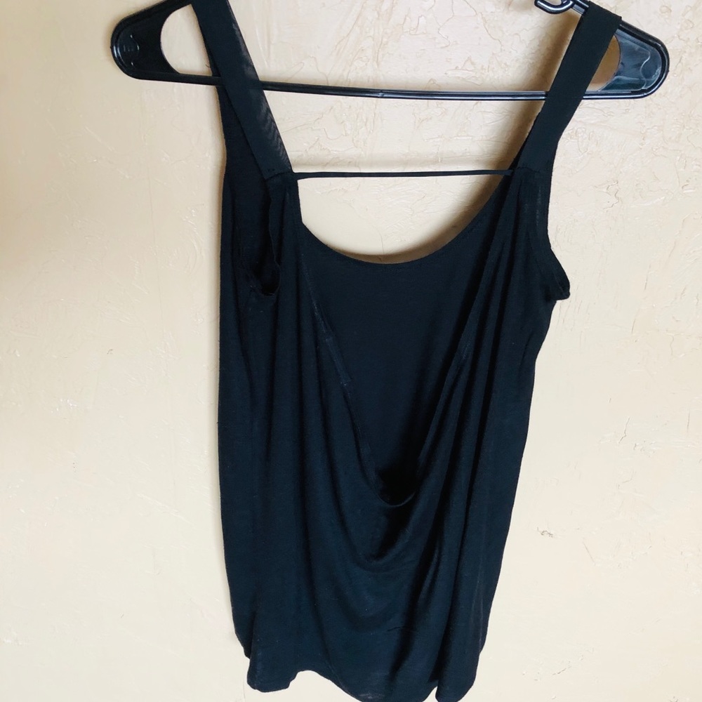 Black open back tank